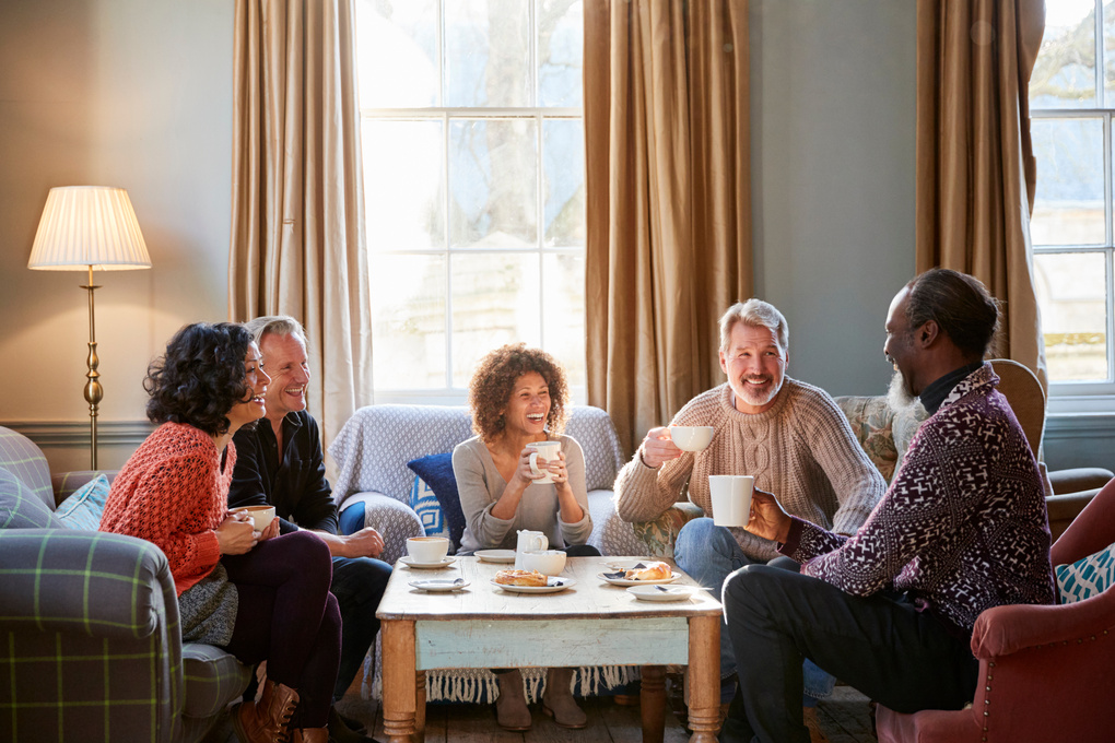 Group of Middle Aged Friends Meeting